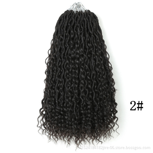 Ombre color 14 18 inch curly faux locs crochet hair extensions, river locs crochet goddess faux locs braid